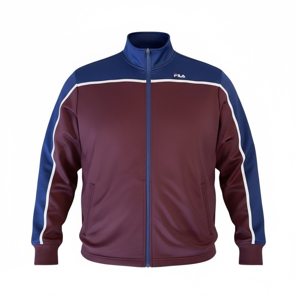 Fila Men's Tracksuit Jacket Size‎ XL Maroon/Blue